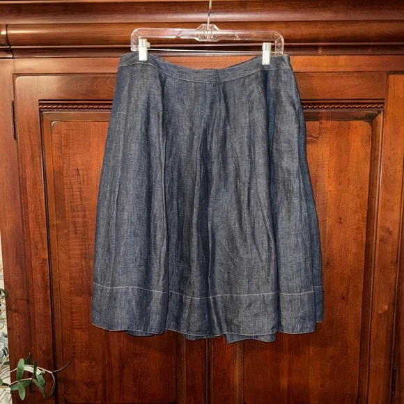 Talbots Denim A-Line Midi Skirt Size 16W - Picture 1 of 9